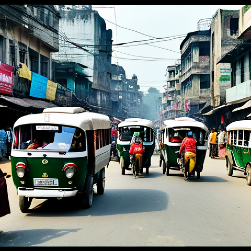 방글라데시에서 사진 촬영하기 좋은 장소 - "A busy street scene in Dhaka, Bangladesh. Numerous colorful rickshaws, fully clothed pedestrians in...
