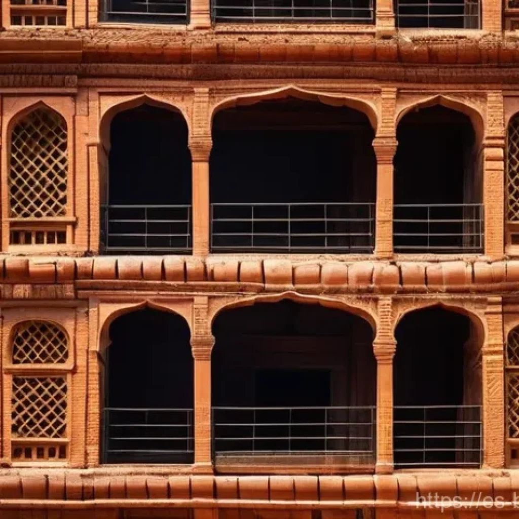 방글라데시 벵골 전통 건축 - The Dance of Brickwork and Light**
"A captivating architectural photograph showcasing a traditional ...