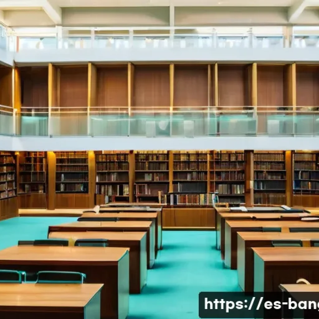 방글라데시의 주요 도서관 - **Prompt 1: The Sanctuary of National Memory**
A wide, elegant interior shot of the National Lib...